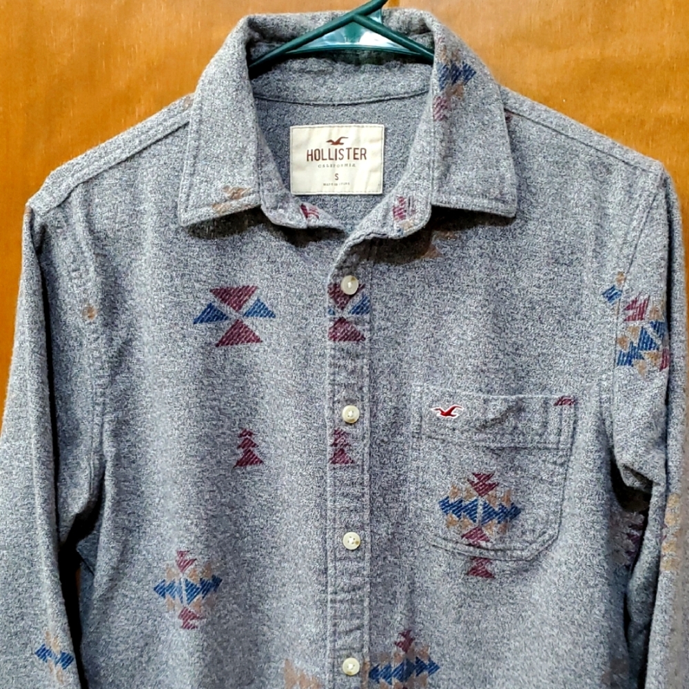 Hollister Aztec Print Flannel Button Down